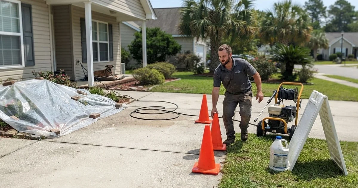 Keeping pets, plants, and kids safe during a pressure washing visit